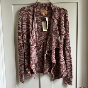 Skies Are Blue Brown, Red and Tan Sweater/Cardigan